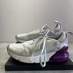 Nike Air Max 270 AO2372-023 White Violet Lace Up Sneaker Shoes Kids Size 2Y